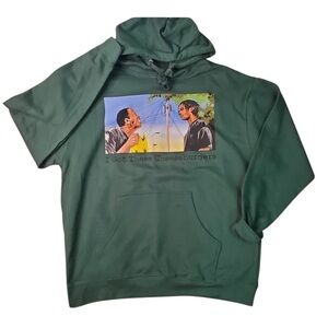 Cheeseburger hoodie sz xl green